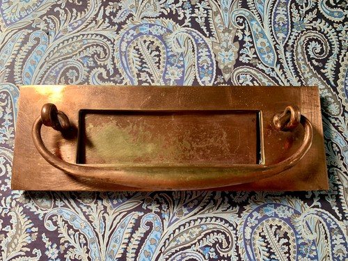 Vintage copper letterbox - copper,
