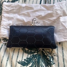 BN Pia Navy With Sequin Detail Hard Shell Bag With Long Chain Strap & Dust bag