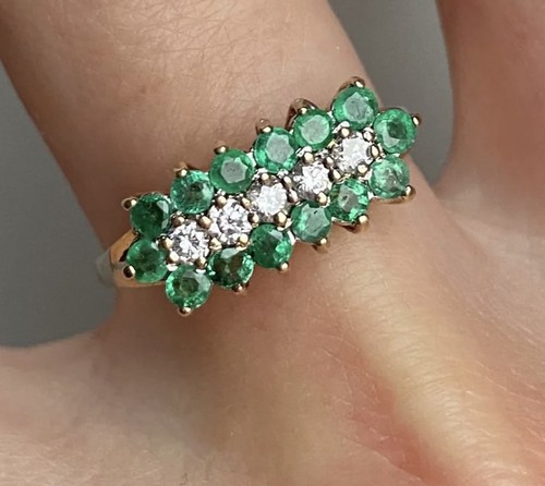 9ct gold multi - gold, emerald
