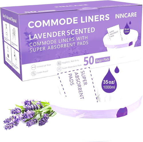 Commode liners with - liners, absorbent