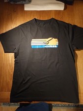 Mens Black Orotoro Club Vass Windsurfer Themed 100% Organic Cotton T Shirt. XL.