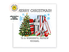 Cricket Themed Card, Personalised Christmas Card for Him, Her, Friend, Son