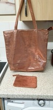 Fossil Rose Gold Leather Shoulder Handbag And Matching Purse