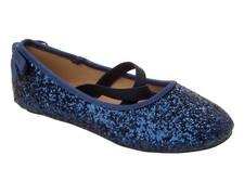 GIRLS NAVY GLITTER EVENING PARTY BRIDESMAID WEDDING PUMPS SHOES UK SIZE 10-2