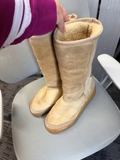 Vintage country leather suede boots / Australian Made Sheepskin Size 6