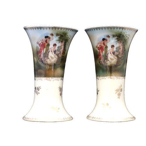Antique pair austrian vases - antique,