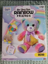 Make your own Rainbow Teddy Bear kit. - perfect gift , project craft.