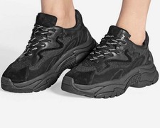 Ash Black Addict Leather Low-Top Urban Sneakers Size 41