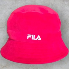 Fila Red Bucket Hat Terry Towel Style Logo One Size Unisex