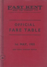 EAST KENT BUS FARETABLE BOOK MAY 1955