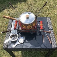 Rare Vintage Enamel Retro Red