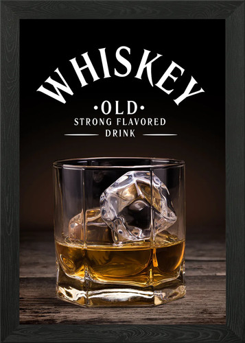 Whisky glass framed wall - whisky,