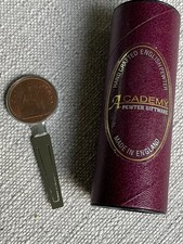 Academy Pewter Bookmark with 1967 Old Penny Decoration – Made in England