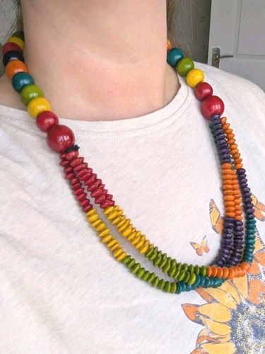 Chunky wooden bead - bead, necklace