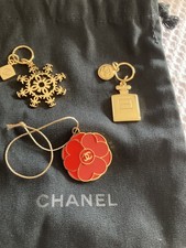 Chanel Snowflake, Camellia, Perfume Charms  Set Of 3 Charms With Gift Pouch Bag