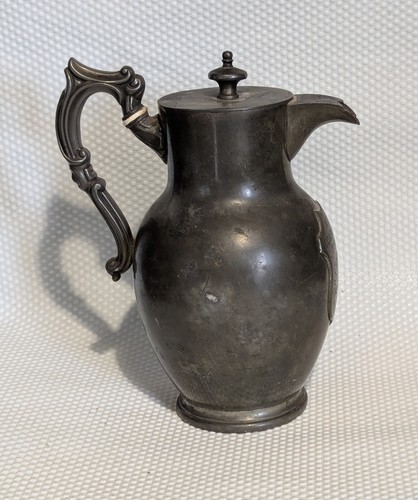 Antique english pewter lidded - english,