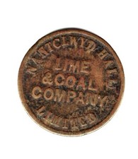 GB 1867 WELSH 2D TOKEN RUTHIN NANTCLWYD HALL LIME & COAL CO. SCARCE 'COX279' GVF