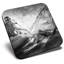 Square Single Coaster bw -