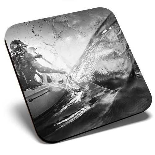 Square single coaster - single, bw