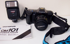 Olympus OM101 Film Camera 35mm Bundle Cobra D300 Flash + Bag ~ FREEPOST UK✅