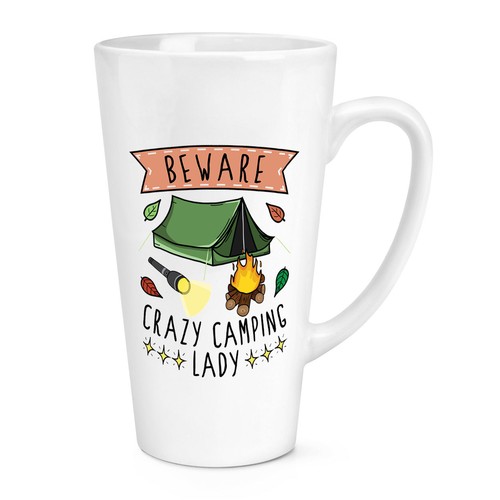 Beware crazy camping lady 17oz - camping,