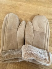 Sheepskin Mittens Gloves Women Soft Warm