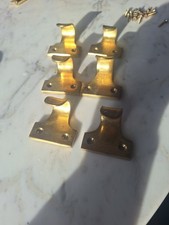 Brass Victorian-Style Sash Window Lift X6 Handles with Fixings Polished Brass