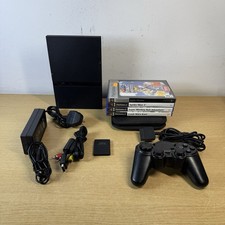 Sony PlayStation 2 PS2 Slim Black Bundle Memory Card Controller 15 Games
