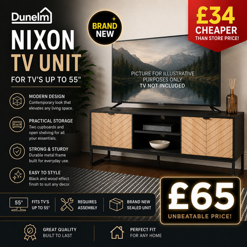 Dunelm nixon unit for tvs - tv,
