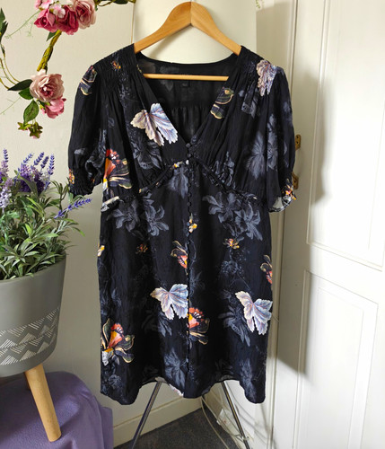 Allsaints black floral silk - floral,