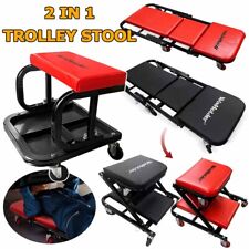2 in 1 Z/U Type Creeper Seat Rolling Padded Foldable Mechanics Garage Stool