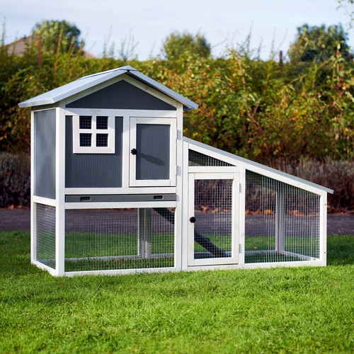 Plastic rabbit hutch and - and, run