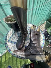 Women’s FLY London Boots Size UK 8 Dark Tan Brown Leather 