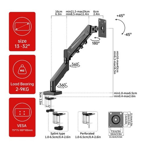 Desk mount single - monitor, arm