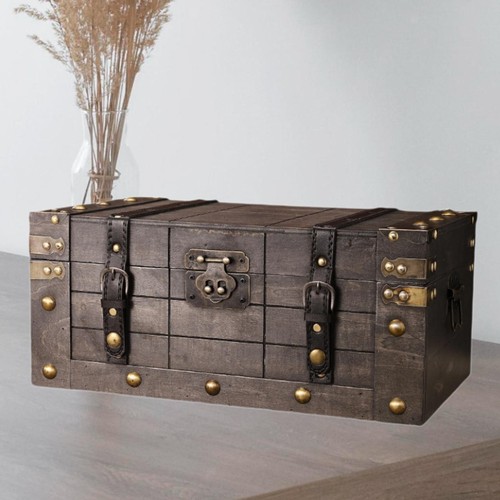 Wooden treasure chest storage - wooden,