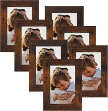 6x4 Photo Frame, Wooden Vintage 4x6 Picture Frames Set of 7, 6x4in, Brown 