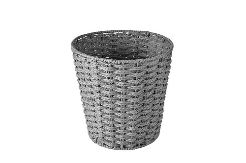 Round wicker waste paper bin - wicker,