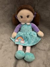 Argos Rag Doll 12" High Green Rainbow Dress Pinafore Soft Toy Chad Valley
