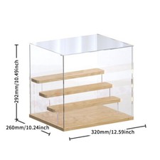 4 Tier Toy Model Display Cabinet Acrylic Dust-Proof Case Wooden Display Cabinet