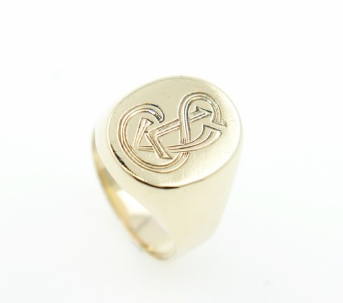Men signet ring 333 yellow - men's,