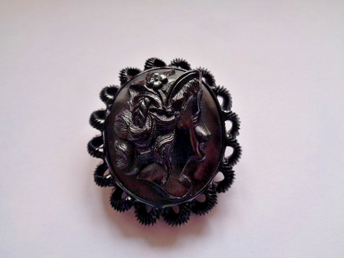 Antique carved black cameo - antique,