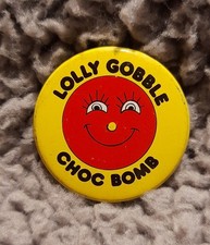 vintage tin badge Lolly Gobble