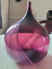 Valletta Glass Malta Maltese Onion Vase Bottle Studio Art Glass Vintage Handmade