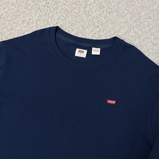 Levis Sweatshirt Jumper Mens Large Long Sleeve Cotton Navy Blue Crew Neck