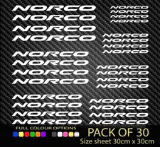 NORCO Vinyl Decal Stickers Sheet Bike Frame Cycling Cycle Bicycle x30 New