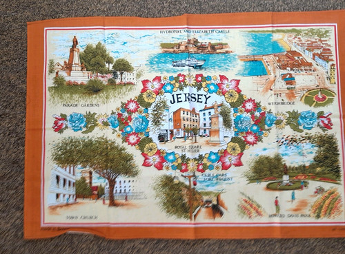 Vintage jersey tea towel - jersey,