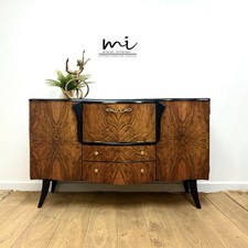 Refinished Black Art Deco Stonehill cocktail cabinet, Vintage Drinks Sideboard