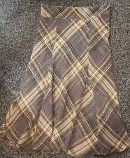 Principles, Wool Midi Skirt 10, Fishtail Style, Slip On, Lined, Flecked Tartan