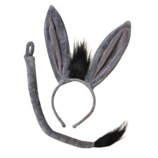 DONKEY Ears & Tail Set Headband Fancy Dress Costume Accessory ONE SIZE FITS ALL