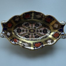 Royal Crown Derby Old Imari 1128 Oval Trinket Dish 1986